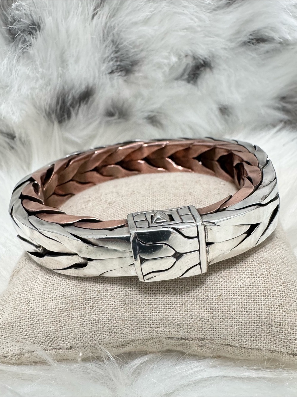 John Hardy Heavy Modern Chain 925 / Copper Men’s Bracelet
